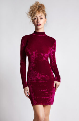 marlena cherry velvet dress