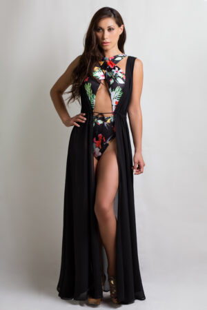 melitta muslin black kimono
