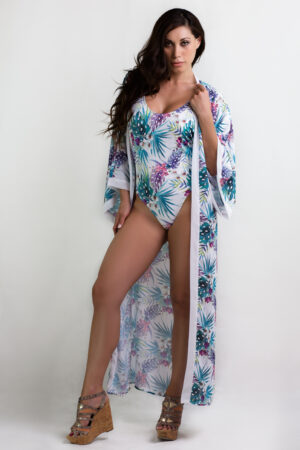 savana muslin jungle flower kimono